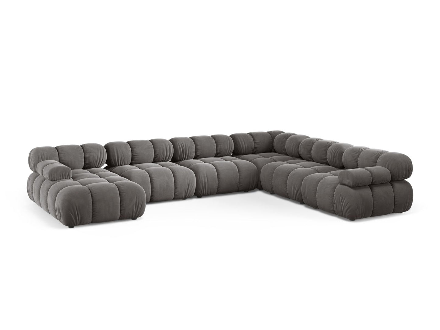 Bellis Modular Panoramic Corner Sofa, 8 Seats, 376x282 cm — Light Grey / Right