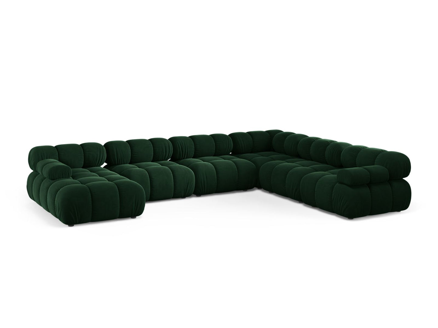 Bellis Modular Panoramic Corner Sofa, 8 Seats, 376x282 cm — Bottle Green / Right