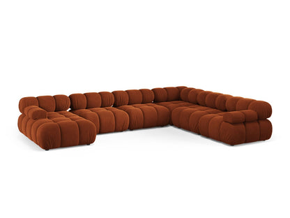 Bellis Modular Panoramic Corner Sofa, 8 Seats, 376x282 cm — Terracotta / Right