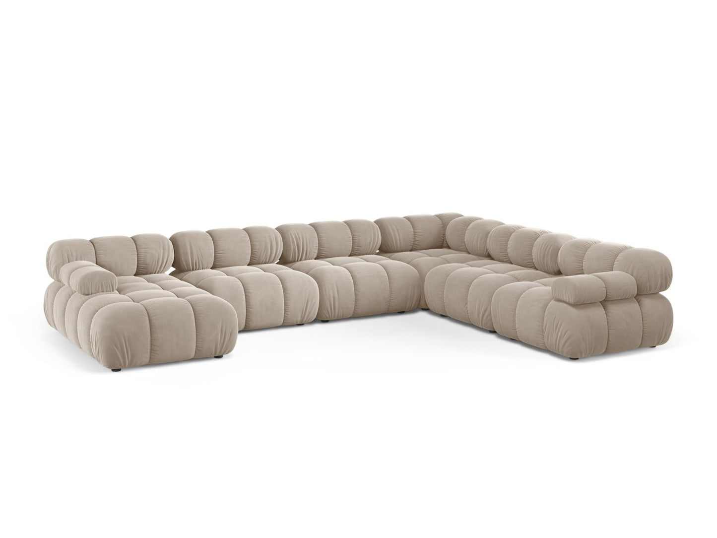 Bellis Modular Panoramic Corner Sofa, 8 Seats, 376x282 cm — Dark Beige / Right