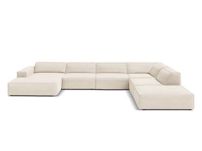 Jodie Panoramic Corner Sofa, 7 Seats, 361x258 cm — Light Beige / Right