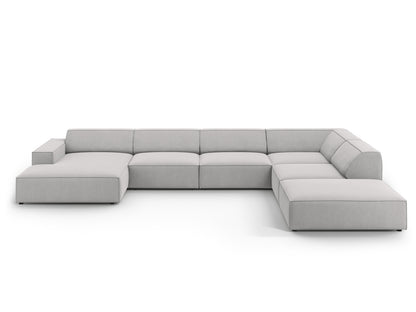 Jodie Panoramic Corner Sofa, 7 Seats, 361x258 cm — Light Grey / Right