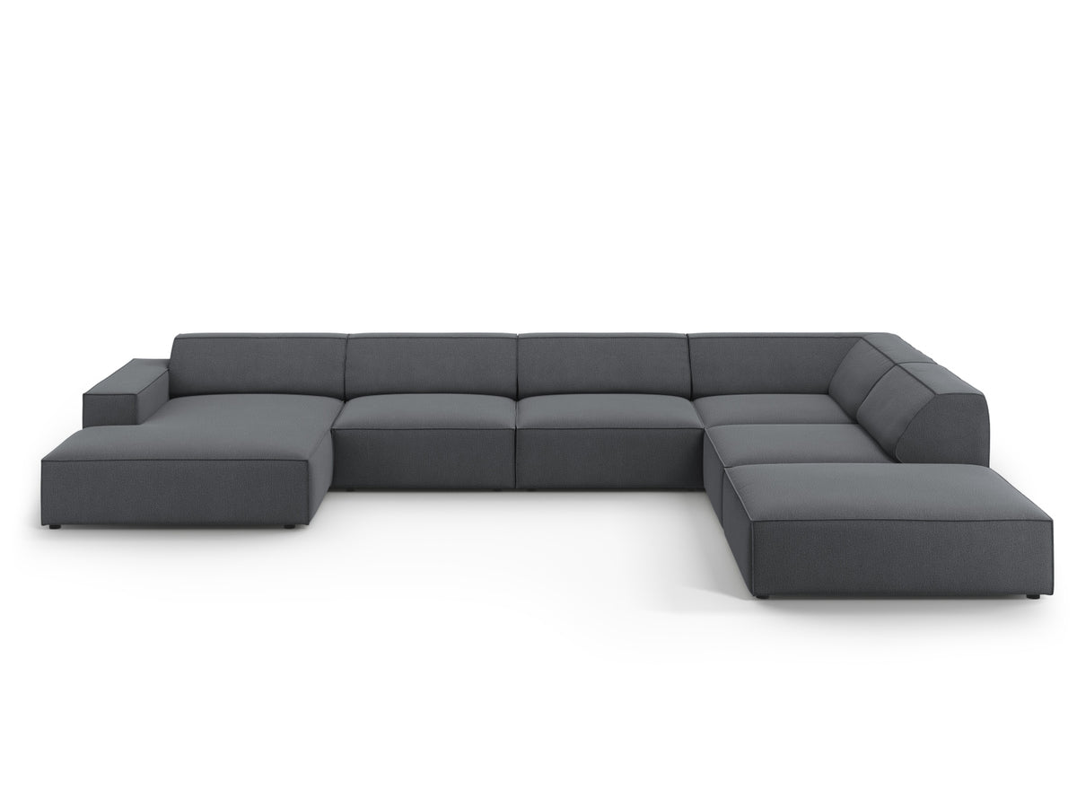 Jodie Panoramic Corner Sofa, 7 Seats, 361x258 cm — Dark Grey / Right