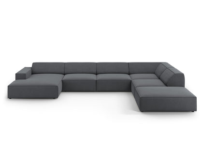Jodie Panoramic Corner Sofa, 7 Seats, 361x258 cm — Dark Grey / Right