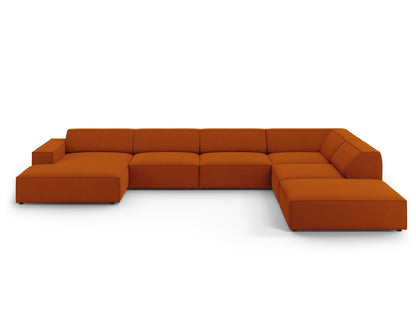 Jodie Panoramic Corner Sofa, 7 Seats, 361x258 cm — Terracotta / Right