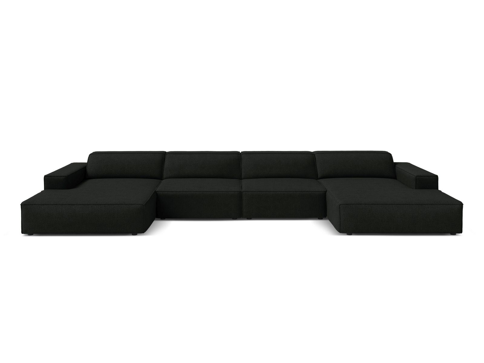 Jodie panoramic sofa, 6 Seats, 364x162 cm — Black