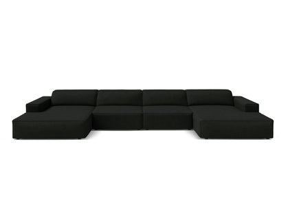 Panoramasofa Bouclé Beige Jodie — Black