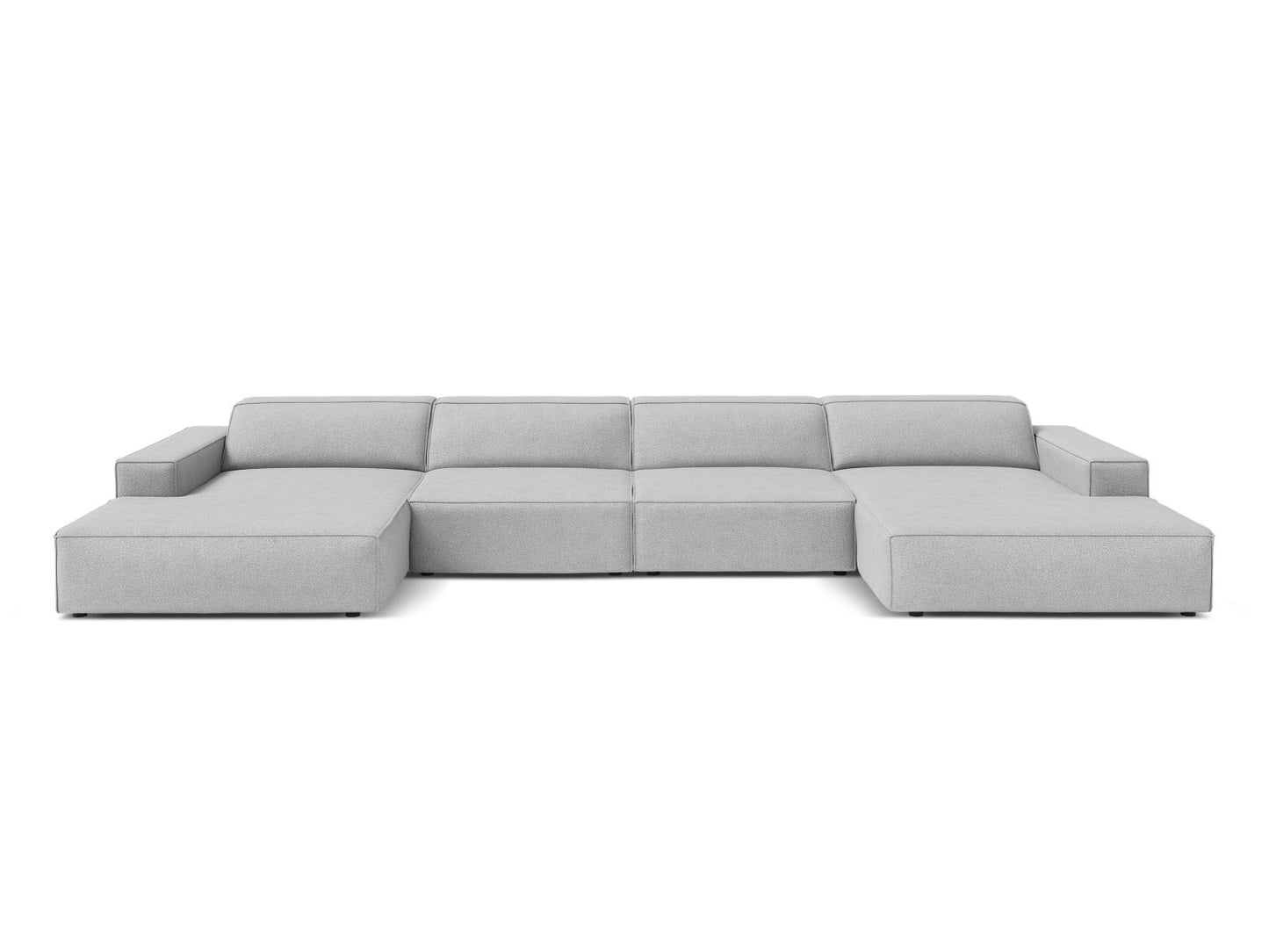 Panoramasofa Bouclé Beige Jodie — Light Grey