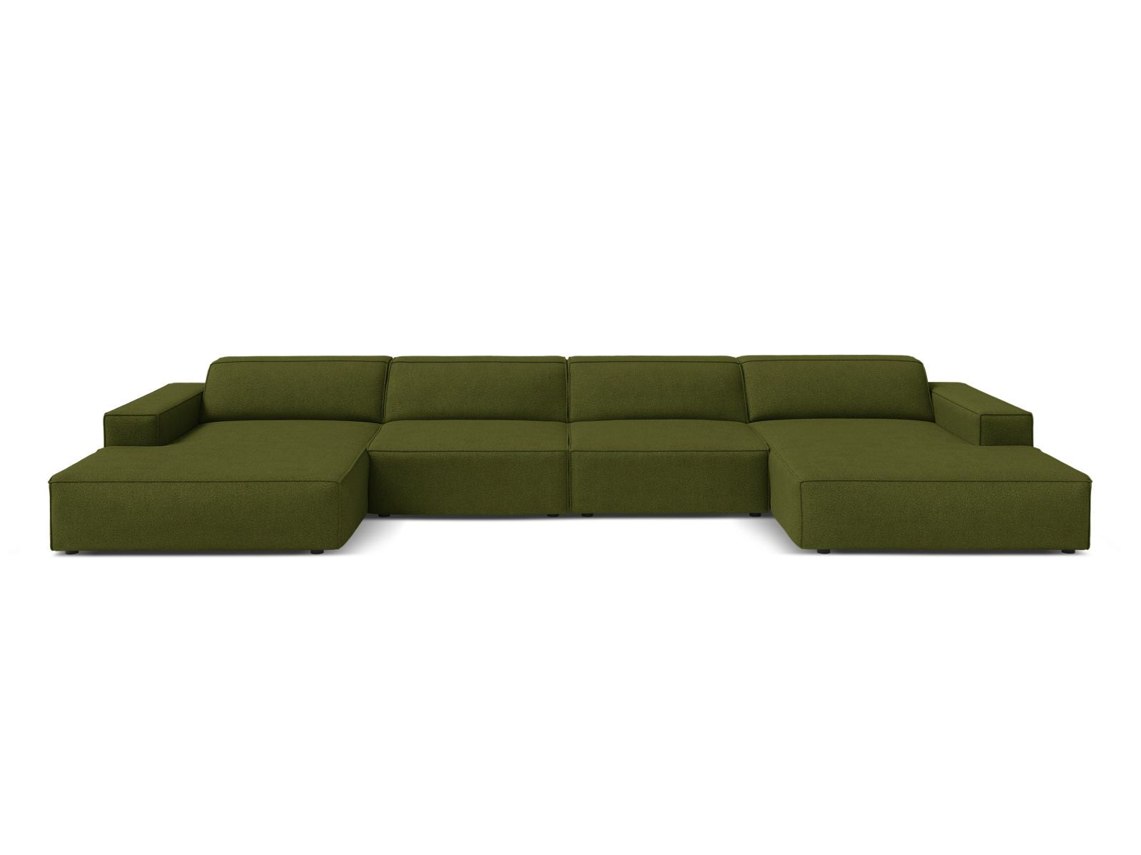 Jodie panoramic sofa, 6 Seats, 364x162 cm — Dark Olive Green