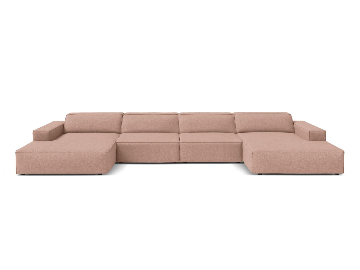Panoramasofa Bouclé Beige Jodie — Powder Pink