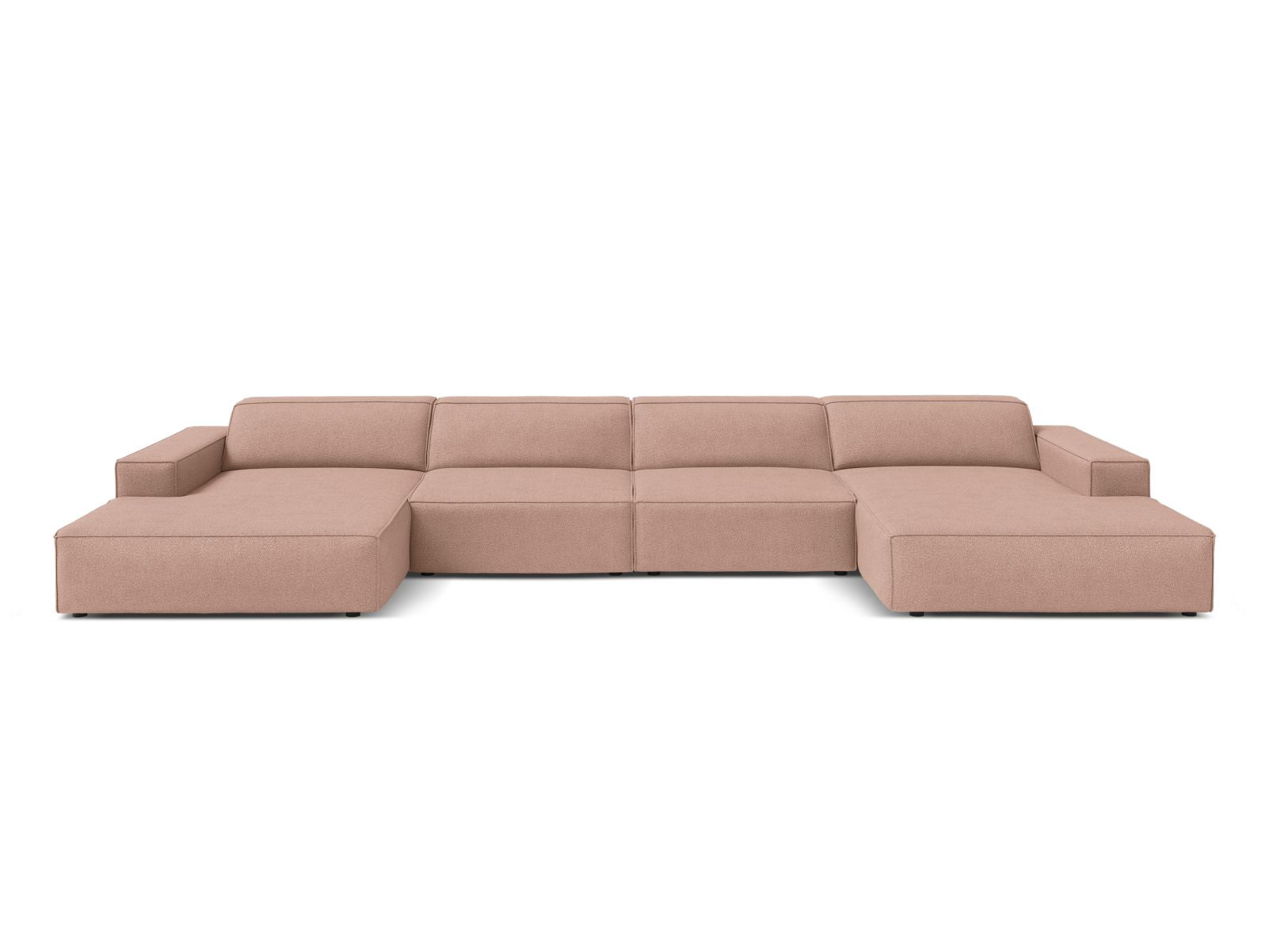 Jodie panoramic sofa, 6 Seats, 364x162 cm — Powder Pink