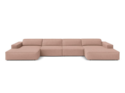 Panoramasofa Bouclé Beige Jodie — Powder Pink