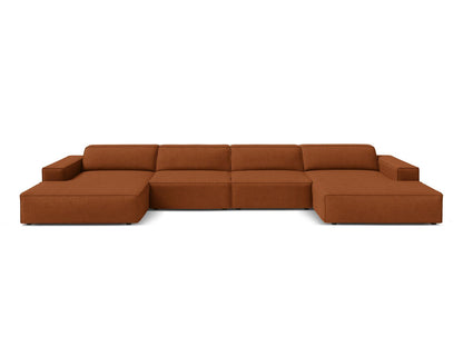 Panoramasofa Bouclé Beige Jodie — Terracotta