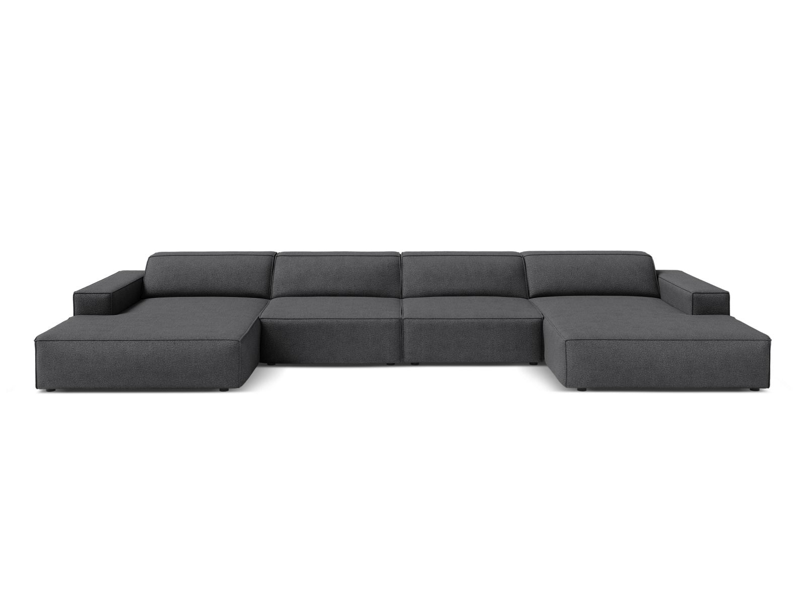 Jodie panoramic sofa, 6 Seats, 364x162 cm — Dark Grey