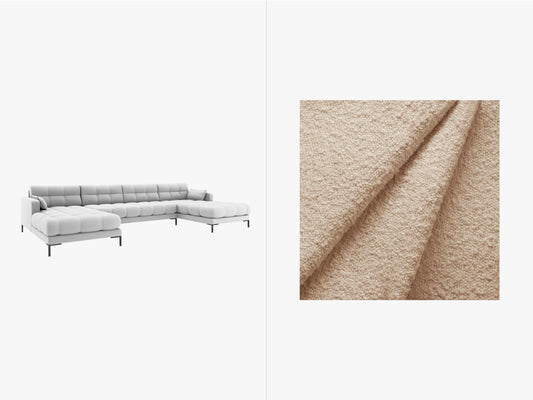 Mamaia panoramic sofa, 6 Seats, 383x185 cm — Beige