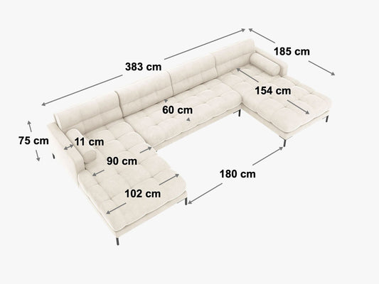 Mamaia panoramic sofa, 6 Seats, 383x185 cm