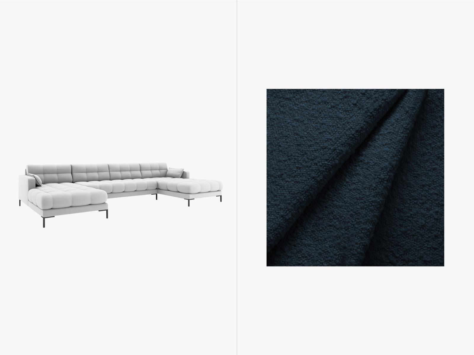 Mamaia panoramic sofa, 6 Seats, 383x185 cm — Dark Blue