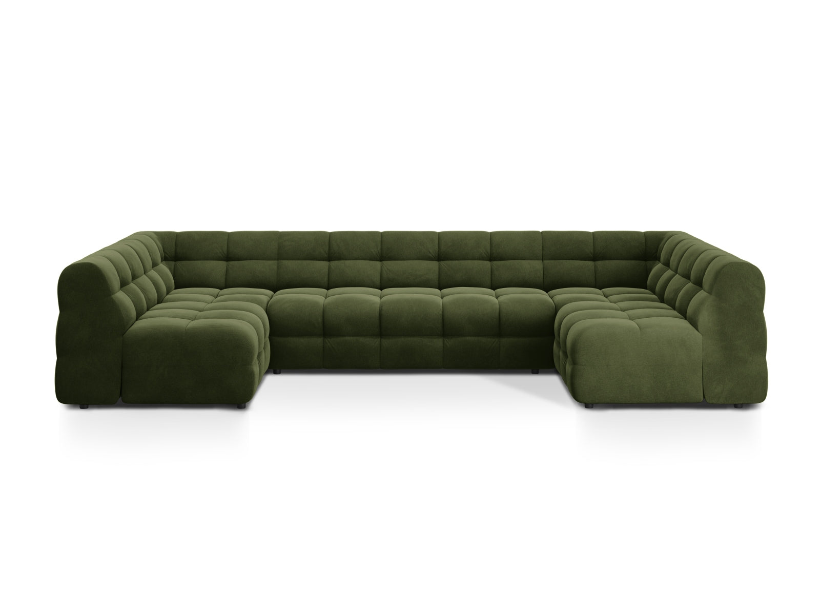 Kendal Panoramic Sofa, 7 Seats, 372x203 cm — Army Green