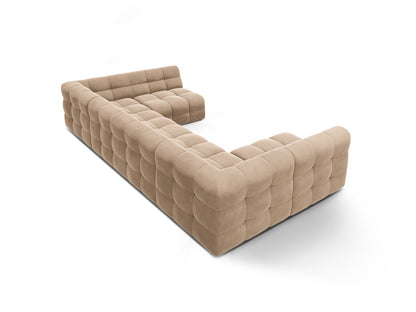 Panoramasofa Samt Almond Beige Kendal — Maße und Details