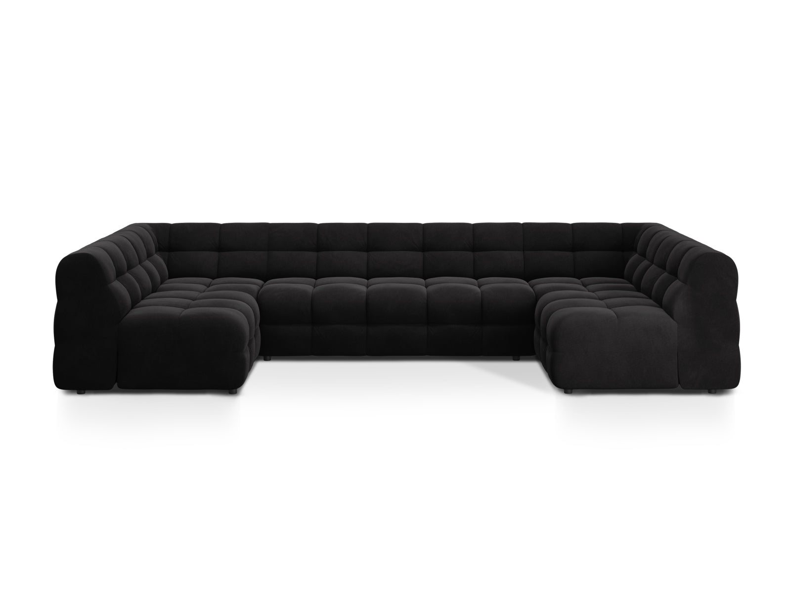 Kendal Panoramic Sofa, 7 Seats, 372x203 cm — Black