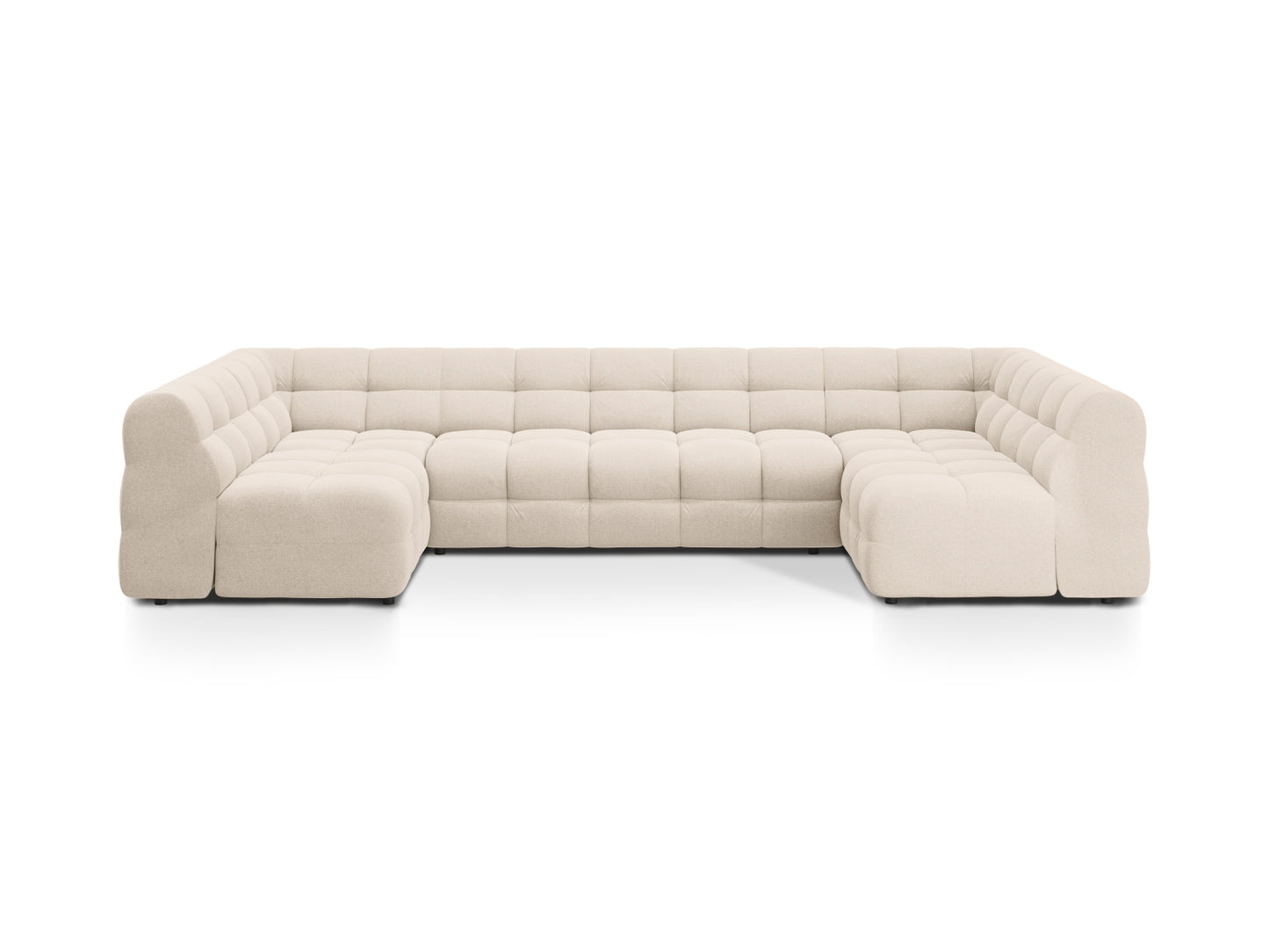 Panoramasofa Strukturstoff Amazon Green Kendal — Beige