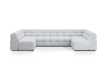 Panoramasofa Strukturstoff Amazon Green Kendal — Light Grey