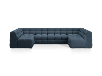 Panoramasofa Strukturstoff Amazon Green Kendal — Navy Blue