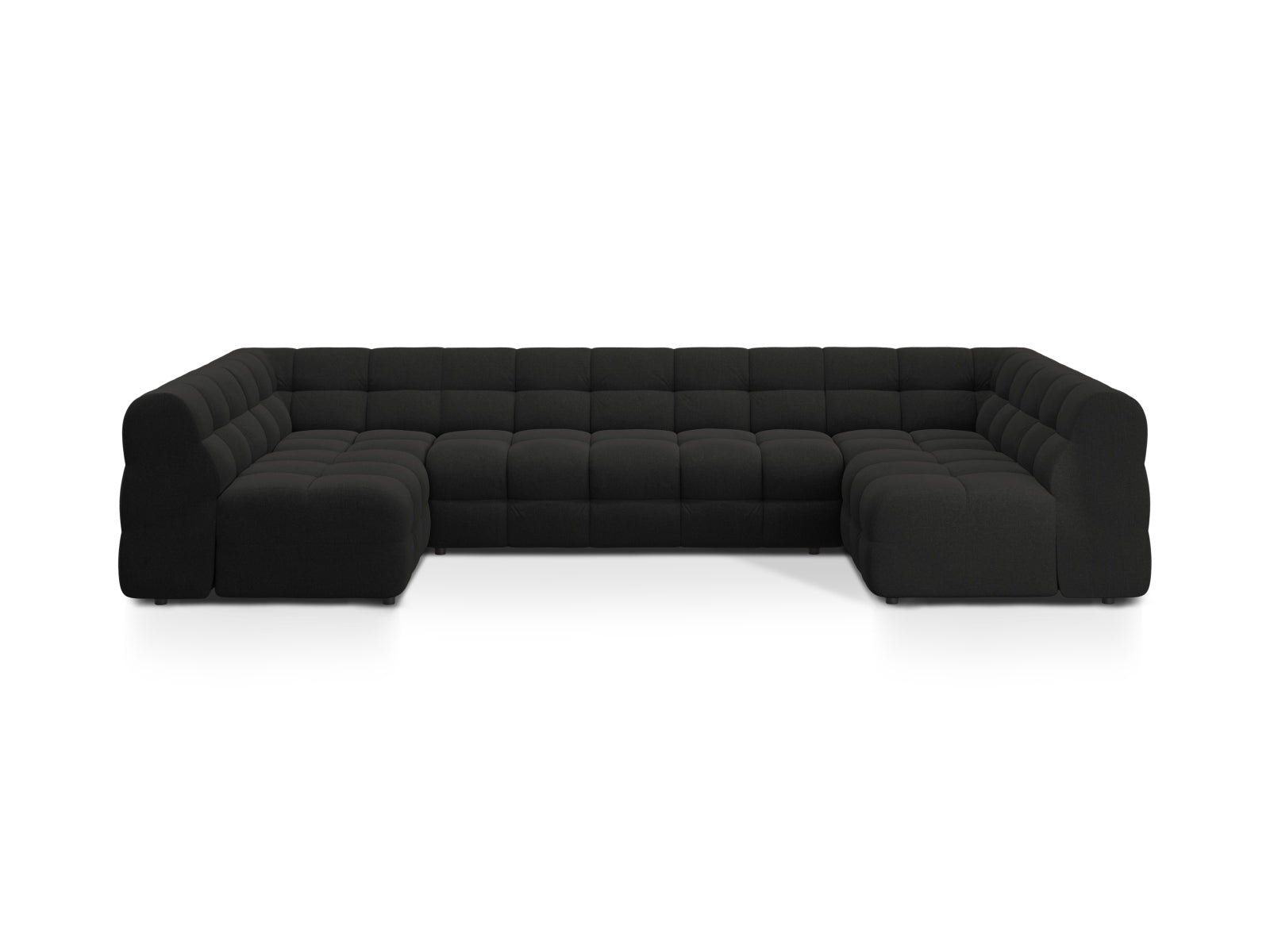 Kendal Panoramic Sofa, 7 Seats, 372x203 cm — Black