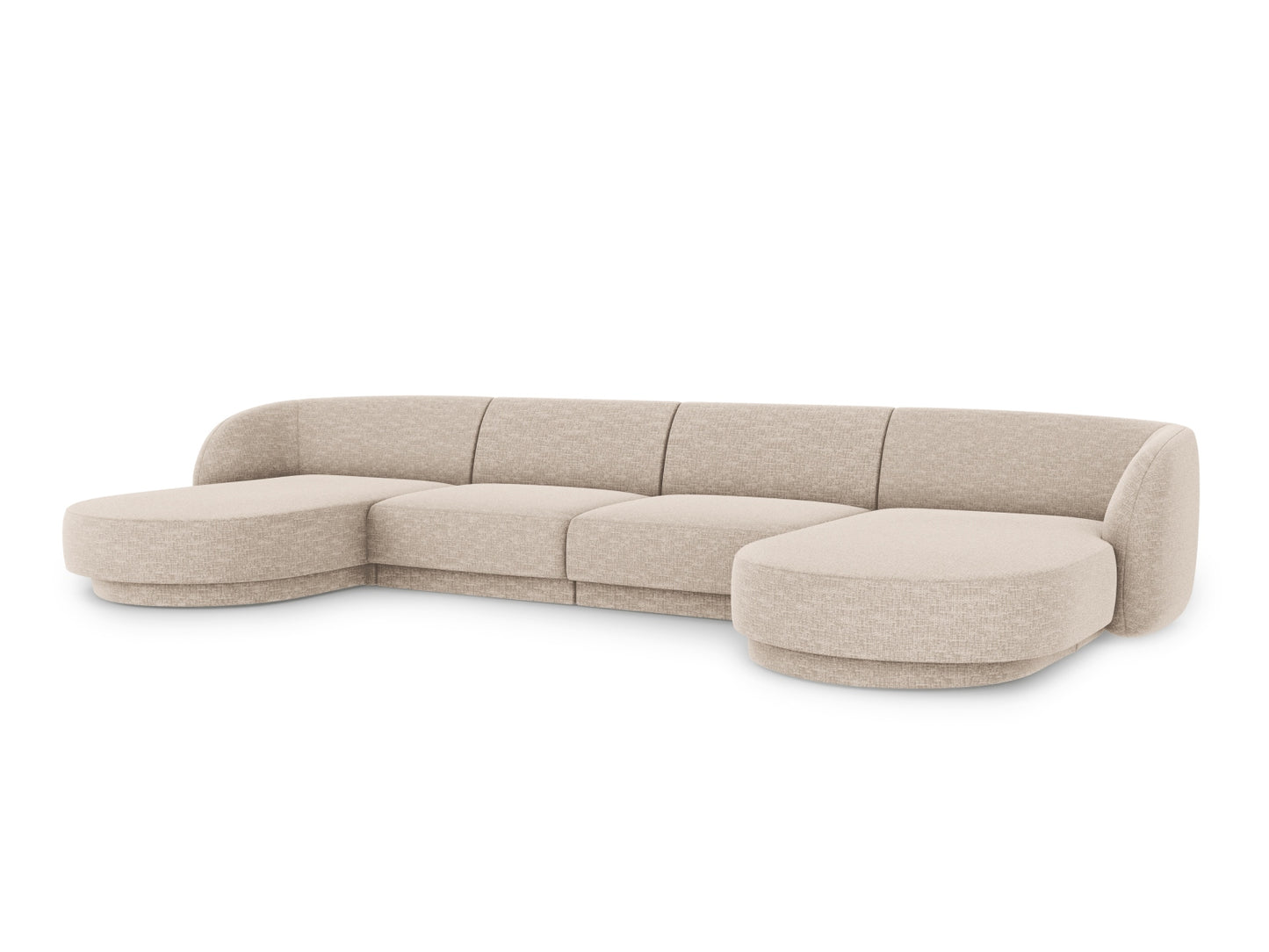 Panoramasofa Chenille Beige Miley — Wohnbeispiel