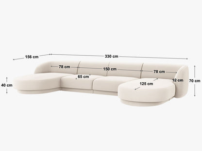 Panoramasofa Chenille Beige Miley — Ansicht 4