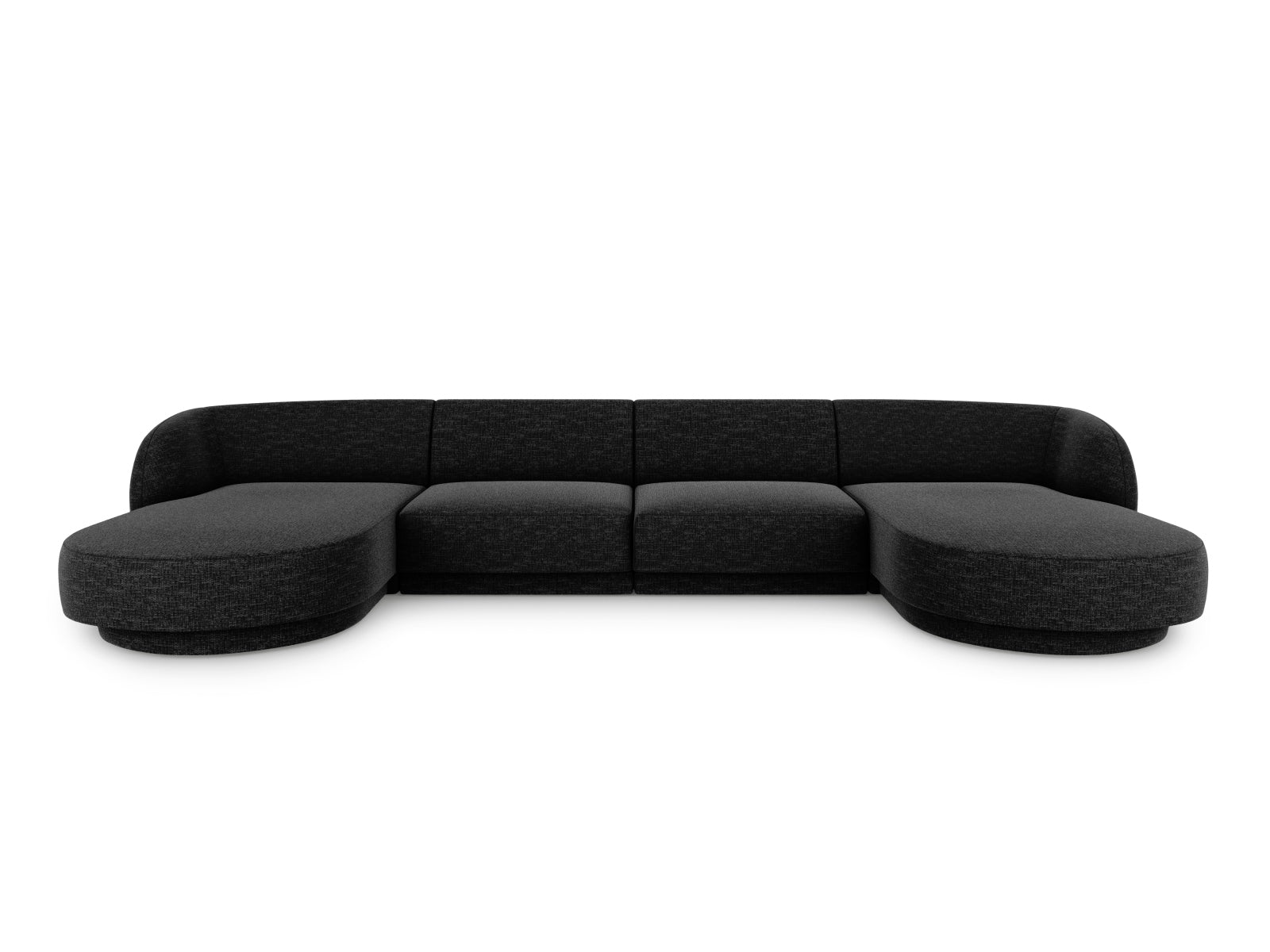 Miley Panoramic Sofa, 5 Seats, 330x156 cm — Black