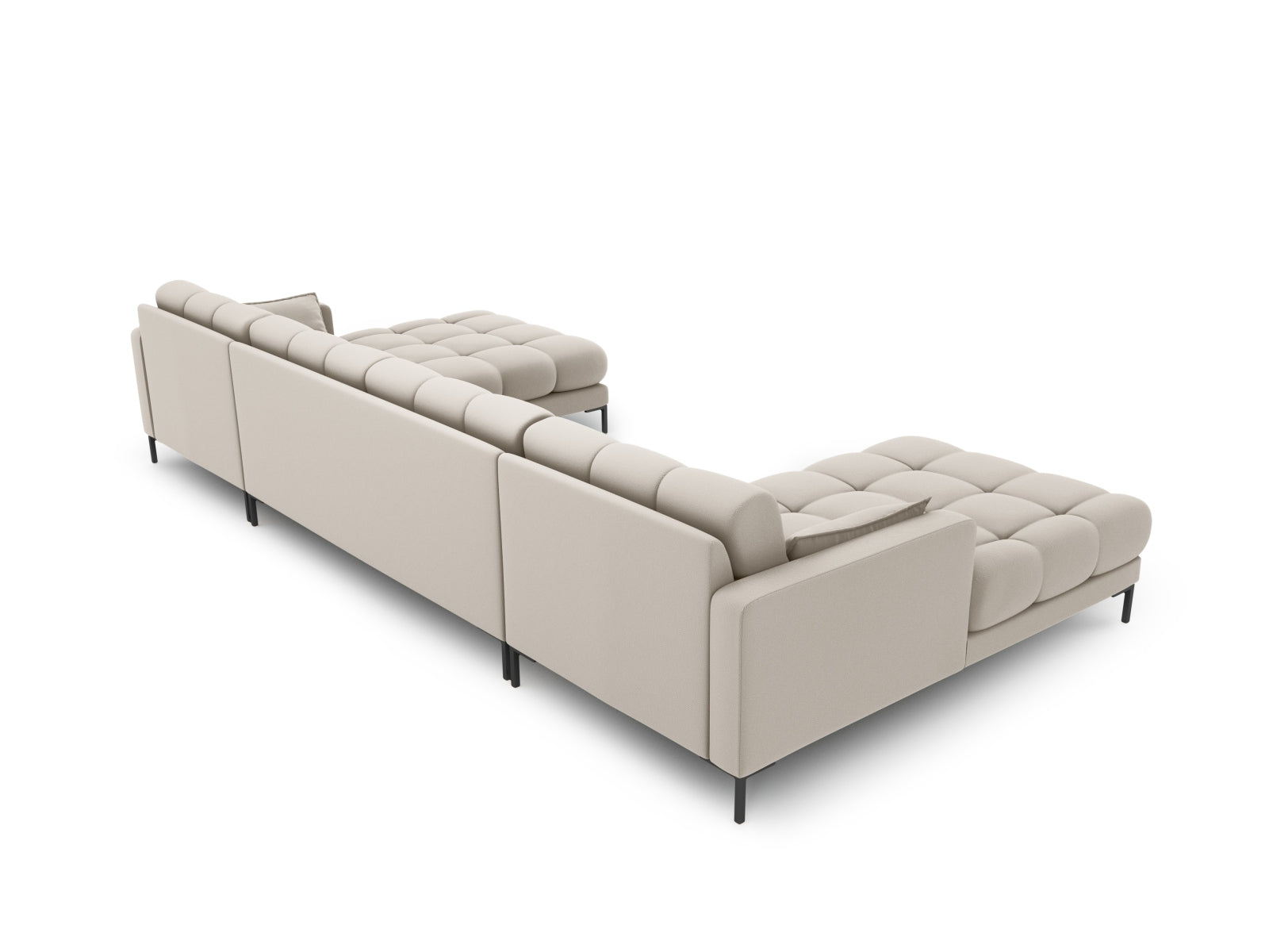 Panoramasofa Strukturstoff Beige Mamaia — Detailansicht