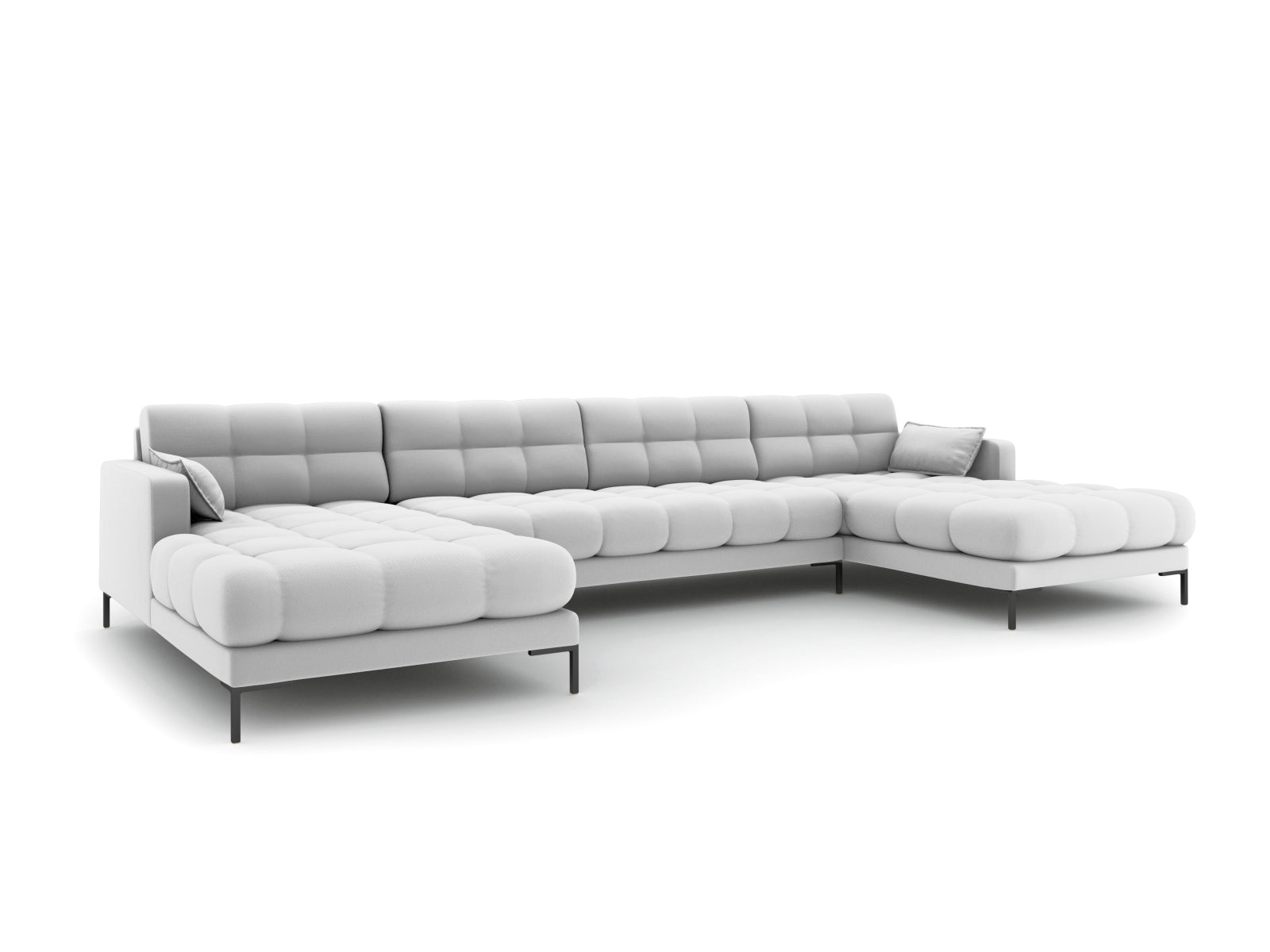Mamaia Panoramic Sofa, 6 Seats, 383x185 cm — Light Grey