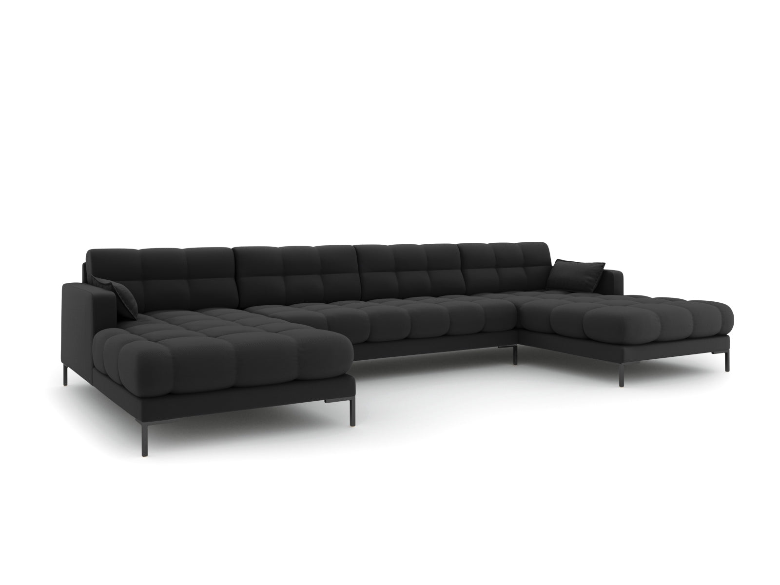 Mamaia Panoramic Sofa, 6 Seats, 383x185 cm — Dark Grey