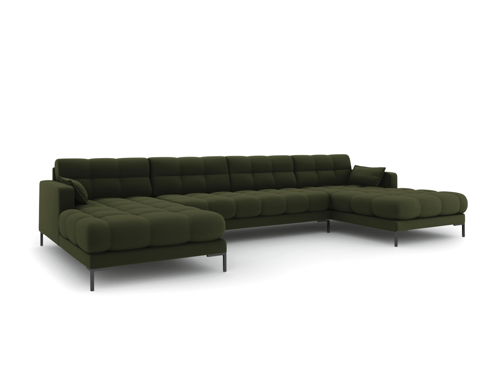 Mamaia Panoramic Sofa, 6 Seats, 383x185 cm — Green