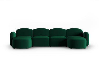 Panoramasofa Samt Schwarz Blair — Bottle Green
