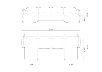 Panoramasofa Samt Schwarz Blair — Ansicht 5
