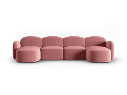 Panoramasofa Samt Schwarz Blair — Flamingo