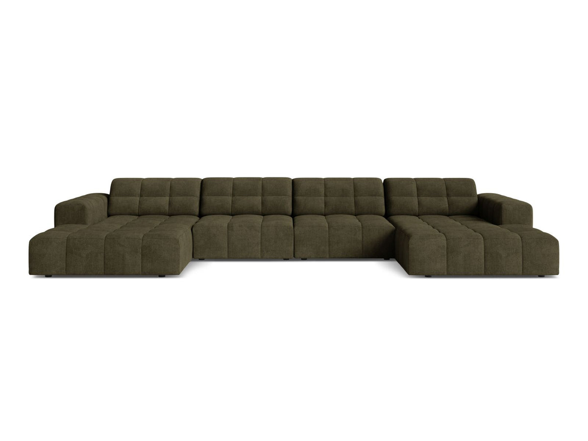 Jennifer Panoramic Sofa, 6 Seats, 375x167 cm — Green