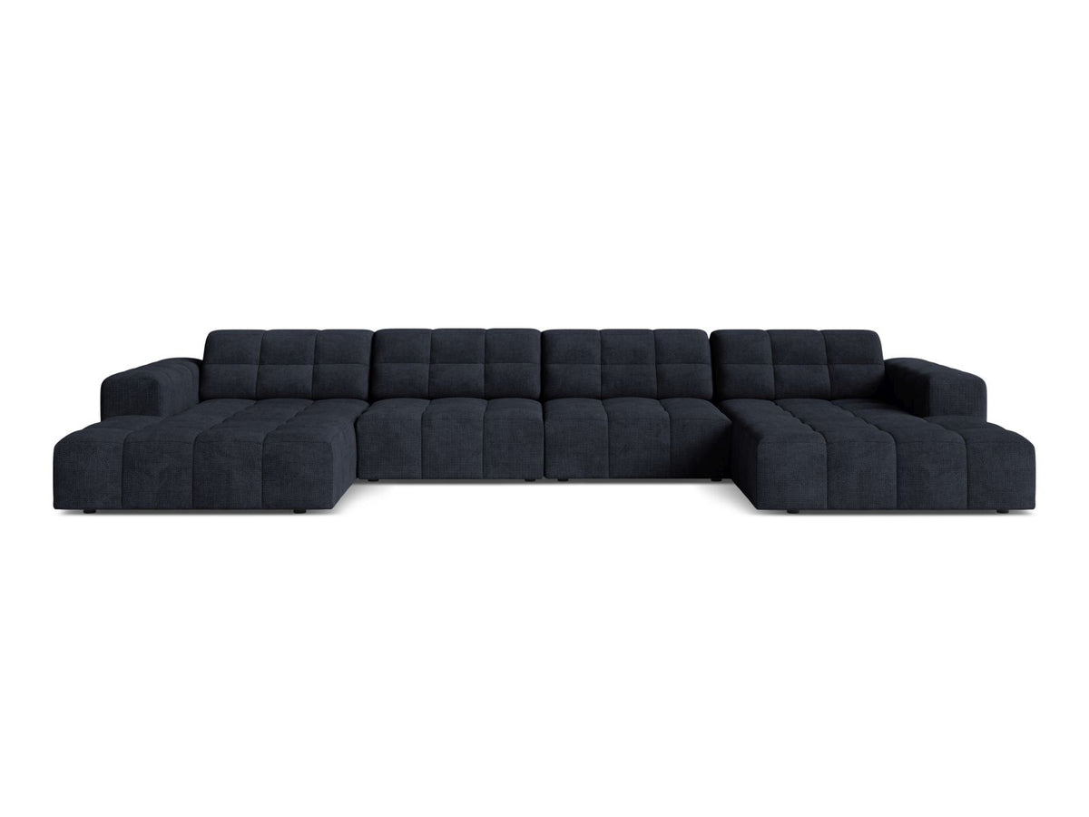 Jennifer Panoramic Sofa, 6 Seats, 375x167 cm — Navy Blue
