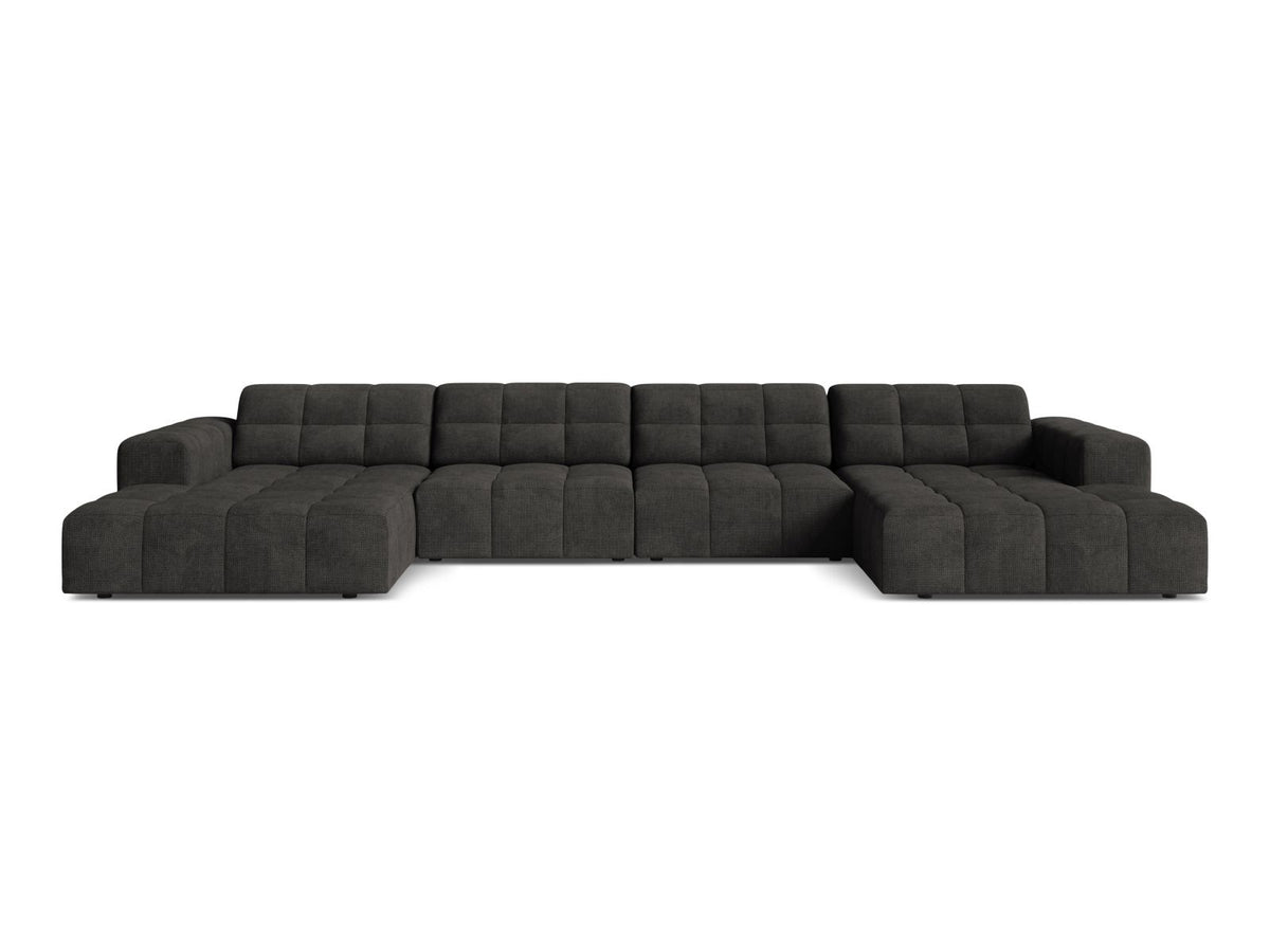 Jennifer Panoramic Sofa, 6 Seats, 375x167 cm — Dark Grey