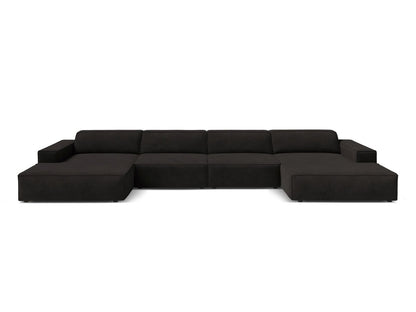 Panoramasofa Strukturstoff Beige Jodie — Black