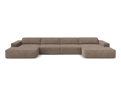 Panoramasofa Strukturstoff Beige Jodie — Cappuccino