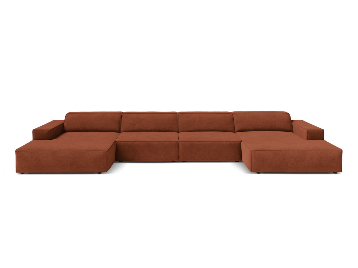 Jodie Modular Panoramic Sofa, 6 Seats, 364x162 cm — Brick