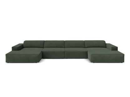 Panoramasofa Strukturstoff Beige Jodie — Moss Green