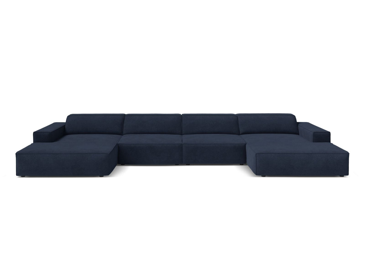 Jodie Modular Panoramic Sofa, 6 Seats, 364x162 cm — Navy Blue