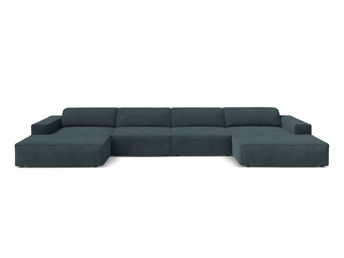 Jodie Modular Panoramic Sofa, 6 Seats, 364x162 cm — Deep Petrol
