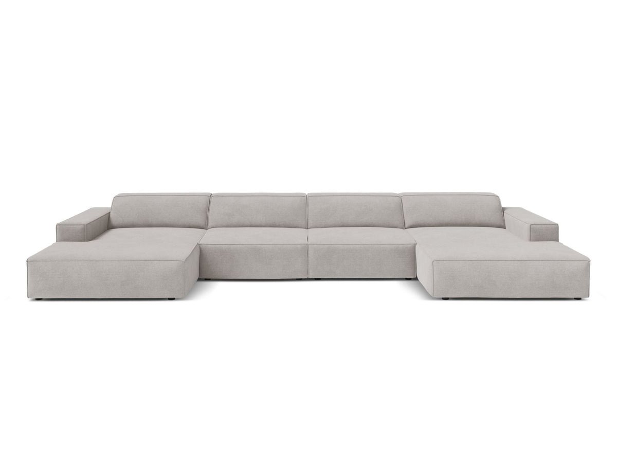 Jodie Modular Panoramic Sofa, 6 Seats, 364x162 cm — Light Grey
