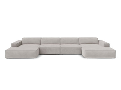 Panoramasofa Strukturstoff Beige Jodie — Light Grey