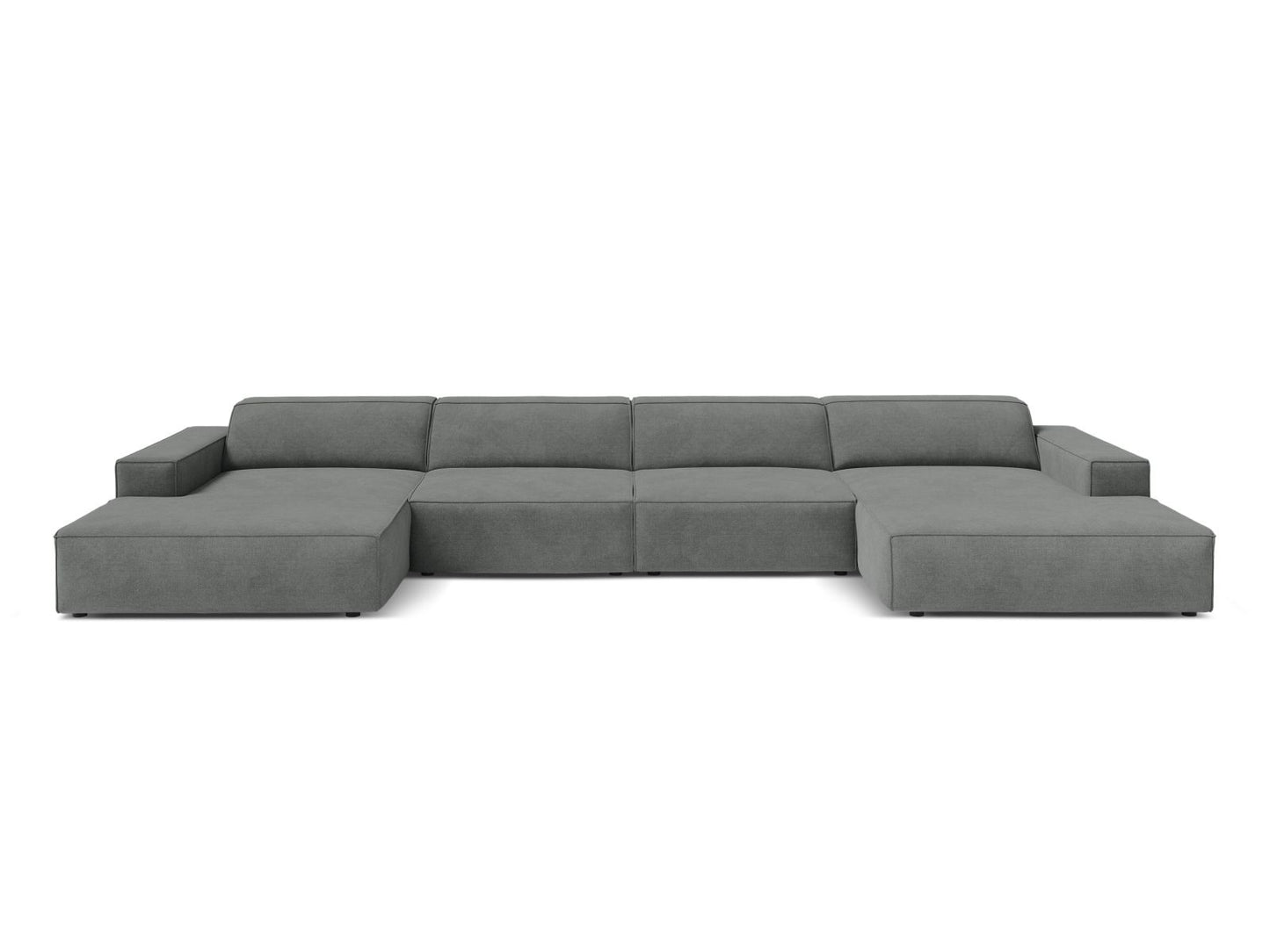 Panoramasofa Strukturstoff Beige Jodie — Grey